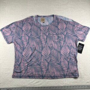 Chaser Top Cold Shoulder Fronds Palm Vintage Jersey Vented Short Sleeve Tee